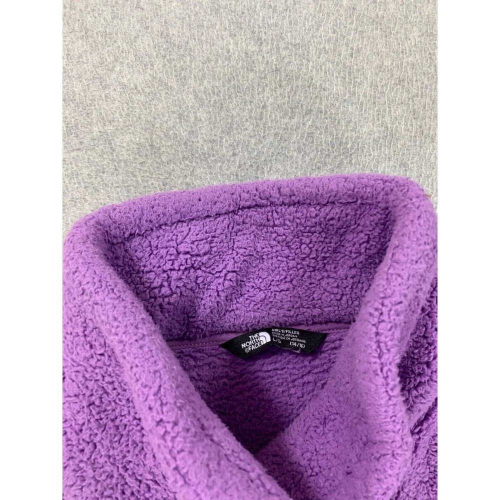 The North Face Sherpa Fleece Pullover Sweater (Girl's Large) Purple - Picture 3 of 5